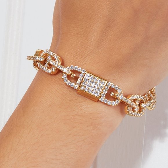 GNJ MANUFACTURING Rhinestone Chain-Link Bracelet - Picture 1 of 4